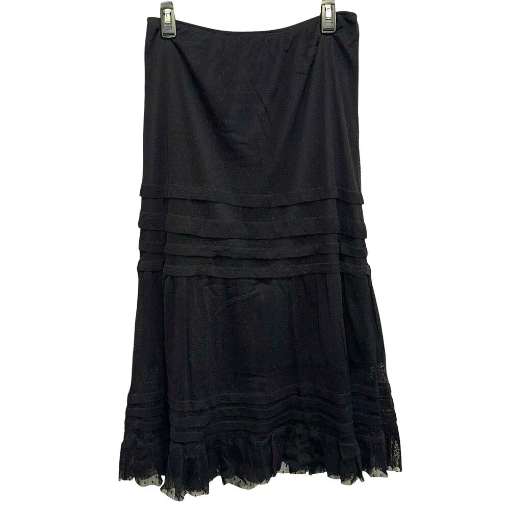 Worthington Essentials Lace Skirt Black Womens Medium Lined